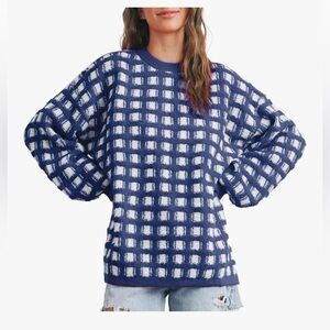 NWT Blue Check Sweater-M